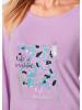 GOLDNER Shirt mit Glitzerprint, Rundhals in flieder / gemustert