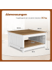 COSTWAY 2 stufiger Couchtisch Holz in Hellbraun