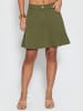 SASSYCLASSY Jeans Rock mit Volant in Khaki