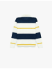 KOTON TSHIRT LS POLO in Ekru Gestreift