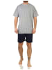 NORMANN Schlafanzug kurzarm Shorty Pyjama - 66112 in grau