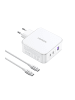 Ugreen Ugreen Nexode CD289 GaN-Netzwerkladegerät USB-A/2xUSB-C 140 W + USB-C in Weiß