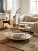 KADIMA DESIGN Couchtisch 78x78x40 cm Sofatisch Holz / Metall Wohnzimmertisch Eiche,