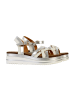 Divine Factory Sandalen mit Keilabsatz und Riemchen Weiß
