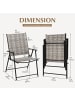 COSTWAY 2er Set Gartenstühle Polyrattan in Grau