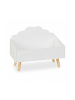 relaxdays Kindertruhe in Weiß/ Natur - (B)58 x (H)45 x (T)28 cm