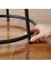 relaxdays Beistelltisch in Dunkelbraun/ Schwarz - (H)55 x ø 55 cm