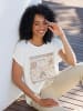 Heine Kurzarmshirt in ecru-taupe-bedruckt