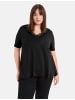 SAMOON T-Shirt Kurzarm Rundhals in Black