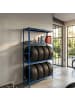 relaxdays Reifenregal in Blau - (B)110 x (H)180 x (T)40 cm