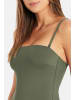 Sea Level Essentials High Leg Bandeau One Piece in KHAKI