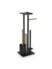 relaxdays WC Garnitur in Schwarz/ Natur - (B)21 x (H)65 x (T)18 cm