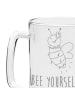 Mr. & Mrs. Panda Gravur Bierkrug Biene Blume mit Spruch in Transparent