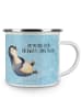Mr. & Mrs. Panda Pott Pinguin Lachen mit Spruch in Eisblau