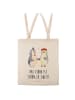Mr. & Mrs. Panda Jutebeutel Pinguin Heirat mit Spruch in Creme