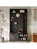 ABRIHOME Garderobenset mit Sitzbank in Schwarz - 100×185.5×40 cm