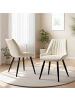 Home Nature Wohnkonzept Esszimmerstühle 2er Set aus Velours Wing Back in Weiß 48x51x84 cm