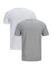 Jack & Jones JJECORP LOGO Print Kurzarm 2-er Stück Pack T-Shirt in Weiß-Grau