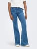 ONLY Schlaghosen-Jeans in Medium Blue Denim
