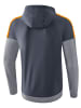 erima Squad Tracktop Trainingsjacke mit Kapuze in slate grey/monument grey/new orange