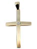 Adeliás Damen Anhänger – Kreuz Kreuzanhänger aus 375 Gold mit Zirkonia in gold