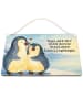 Mr. & Mrs. Panda Deko Schild Pinguin umarmen Design mit Spruch in Weiß