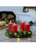 Deluxe Homeart 4er Set LED Kerzen MIA Echtwachs Deluxe 7,5x10cm mit Batterien Fernb. In rot