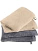 Erwin Müller Frottier Waschhandschuhe 4er-Pack Bühl in beige/grau