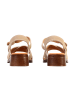 Divine Factory Alénoa-Ledersandalen mit Absatz Beige