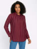 Sieh an! Longbluse in dunkelrot-ecru-gestreift