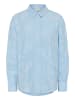 Kaffe Langarm - Hemd KAmarlee Loose fit in White Blue Embroidery Stripe