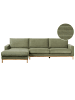 Beliani Ecksofa SIGGARD in Grün/Braun - (W) 296 x (H) 82 x (L) 163 cm