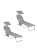 SONGMICS 2er-Set: Gartenliege in Grau - (B)53 x (H)29 x (T)193 cm