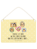 Mr. & Mrs. Panda Deko Schild Igel Familie mit Spruch in Gelb Pastell