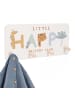 relaxdays Kindergarderobe "Tiere" in Weiß/ Orange - (B)40 x (H)20 x (T)5,5 cm