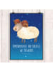 Mr. & Mrs. Panda Bild Sternzeichen Widder mit Spruch in Sternenhimmel Blau