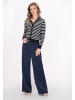 DreiMaster Women Cardigan in navy offwhite stripe