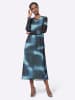 creation L Mesh-Kleid in marine-kalkmint-bedruckt