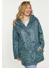 Schmuddelwedda Damen Plus Size Regenjacke in Stahlblau Limette Leo