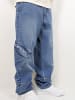 DADA Cargo Baggy Jeans mit Taschen und Stitch Denim Hose in Hellblau