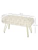 HOMCOM Sitzhocker in Cremeweiß 76L x 38B x 41,5H cm