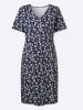 Sieh an! Jersey-Kleid in marine-ecru-bedruckt