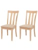 MCW 2er-Set Küchenstuhl G46, Naturfarbenes Gestell, beige