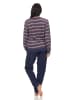 NORMANN Frottee Pyjama langarm Schlafanzug Bündchen Streifen - 50151 in marine