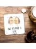 Mr. & Mrs. Panda Coaster Eulen Liebe mit Spruch in Weiß