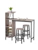 HOMCOM Bartisch Set-121,5L x 40B x 122H cm-Grau