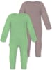 Normani Outdoor Sports 2er Pack Baby Merino Strampler Waverly in Grün/Rosa