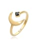 Elli Ring 925 Sterling Silber Halbmond, Astro in Gold