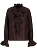 monari Bluse mit Volants und Stehkragen in Black Coffee