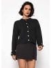 SASSYCLASSY Cardigan mit Perlenknöpfen in Schwarz